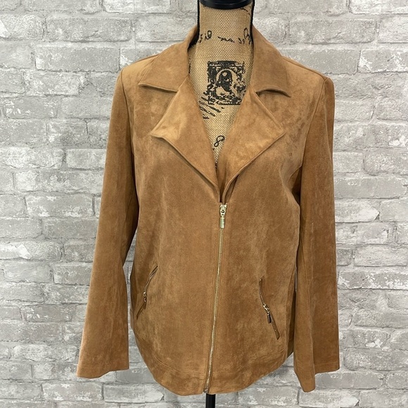 Chico’s Faux-Suede Moto Jacket - Picture 2 of 10